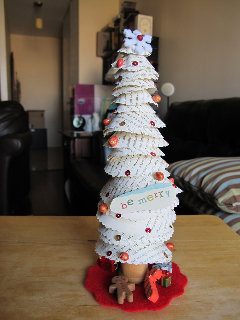 Upcycled Book Page Christmas Tree Class (Live and Zoom)